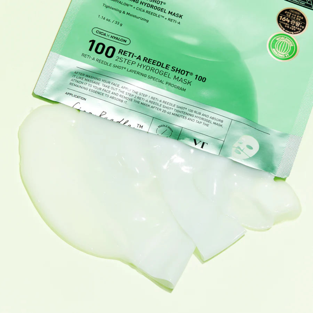 VT COSMETICS Reti-A Reedle Shot 100 2-Step Hydrogel Mask (Antiedad)